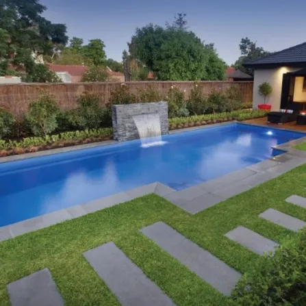 Fiberglass pool installation in a Houston backyard